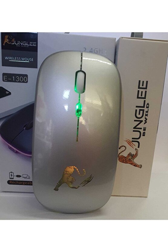 Şarjlı Kablosuz Mouse Sessiz 2.4 Ghz Usb Wireless 800-1200-1600 Ayarlanabilir Dpi Led Işıklı Slient