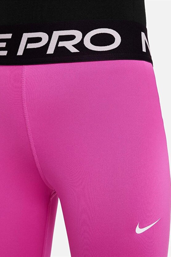 Pro Dri Fit 34 Lenght Leggings Pink Toparlayıcı Capri Kız Çocuk Taytı Pembe