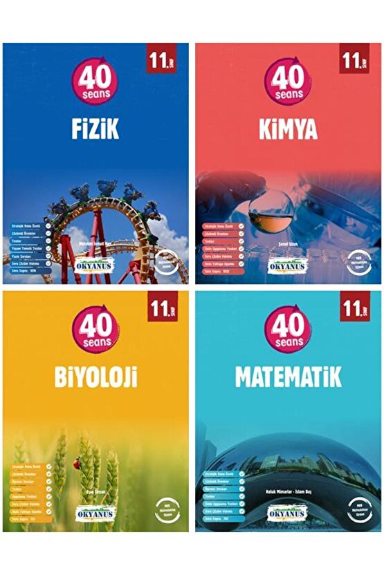 11. Sınıf 40 Seansta Fizik Kimya Biyoloji Matematik Seti Sayısal