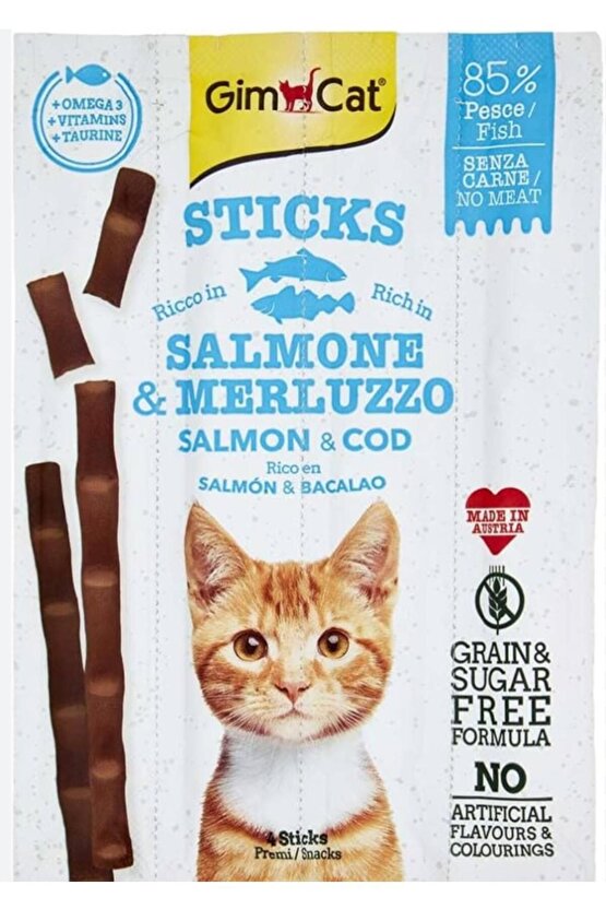 Sticks Somon & Atlantik Morina TAHILSIZ Ödül Çubukları 20 Gr