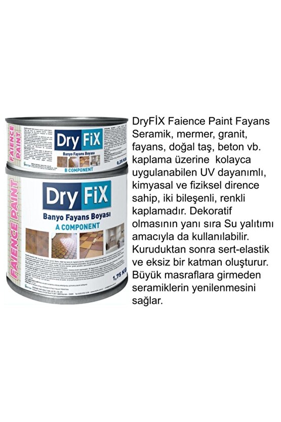 Dryfıx Fayans Boyası Beyaz 2kg+sıvı Cam 2kg-hem Boyama Hem Koruma-fayanslarınızı Boyayın Ve Koruyun