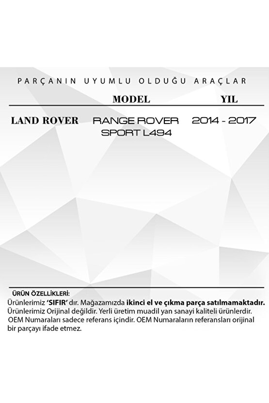 Land Rover Range Rover Sport Için Konsol Tuş Takımı (ecolu Versiyon)