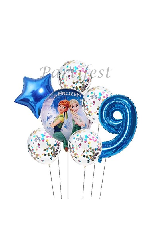 Frozen Balon Set Karlar Ülkesi Folyo Balon Set Konsept Doğum Günü Set 9 Yaş Balon