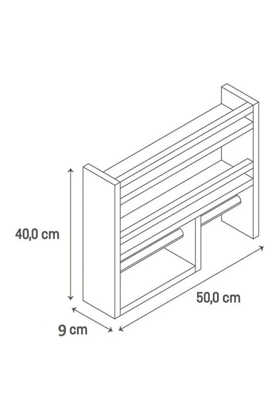 Baharatlık Bardaklık Çok Amaçlı Mutfak Rafı Ahşap-doğal