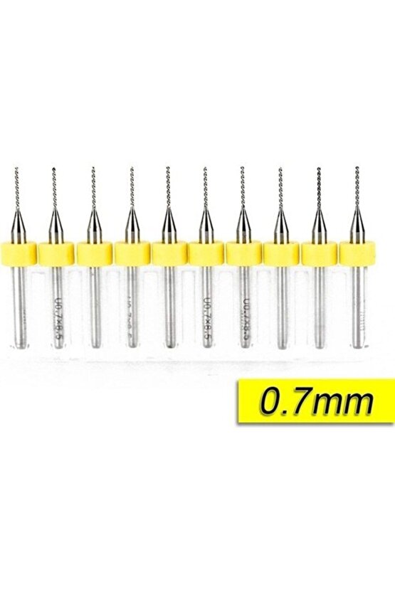 10 Adet 0.7mm Tungsten Karbür Delme PCB Matkap Ucu