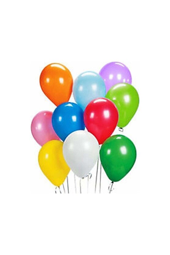 Latex Karışık Renk Balon 10 Adet