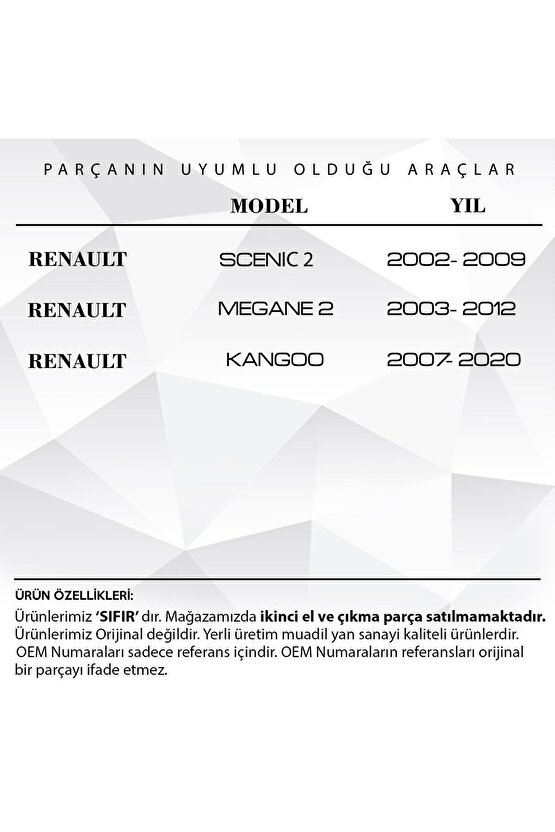 Megane Iı, Scenic 2, Kangoo Için Radyatör Pimi