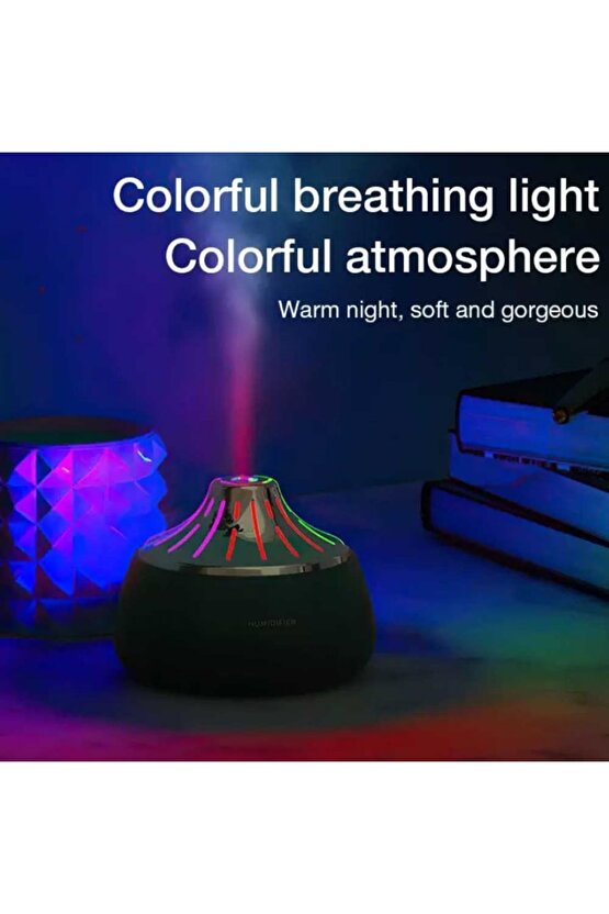 200ml Ultrasonik Oda Hava Nemlendirici Led Işıklı Buhar Makinesi Aroma Difizör