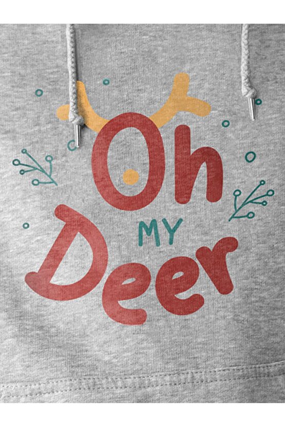 My Deer Yılbaşı Christmas Temalı Esprili Baskılı 2 Iplik Sweatshirt Hoodie