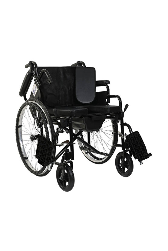G120 Standart Manuel Klozetli Tekerlekli Sandalye Banyo Tuvalet Sandalyesi