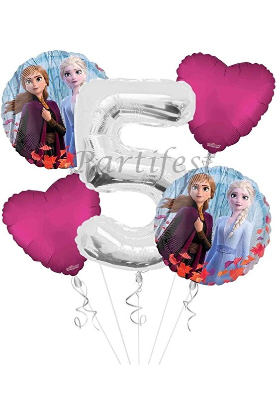 Frozen 5 Yaş Balon Set Elsa Balon Folyo Balon Set Konsept Karlar Ülkesi Doğum Günü Set Yaş Balon