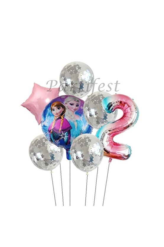 Frozen 2 Yaş Balon Set Karlar Ülkesi Folyo Balon Set Konsept Doğum Günü Set Yaş Balon
