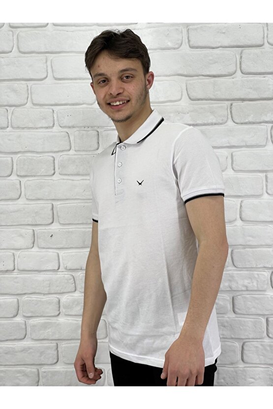 Erkek Lacost Çizgili Polo Yaka T-shirt 4614