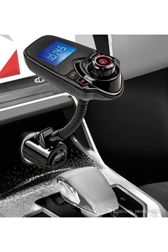 Car T10 Bluetooth Araç Kiti Fm Transmitter Usb Den Şarj Destekli