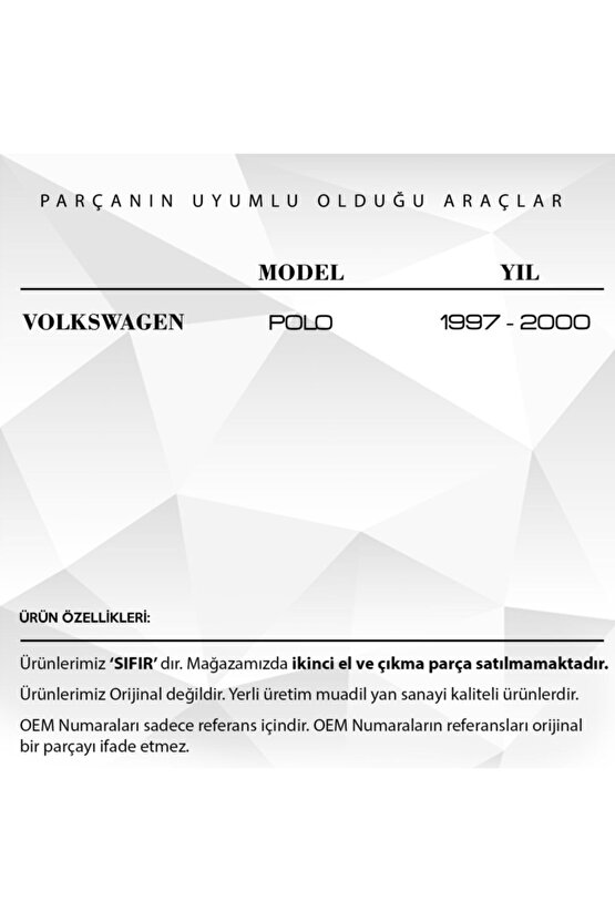 Volkswagen Polo Için Arka Silecek Kolu