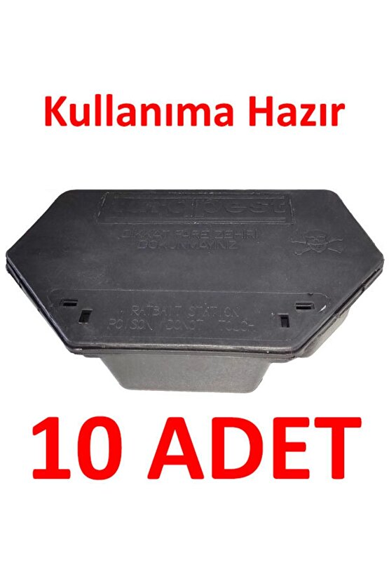 10 Adet Kullanıma Hazır Zehiri Içinde Fare Istasyonu Fare Kutusu Fare Kapanı