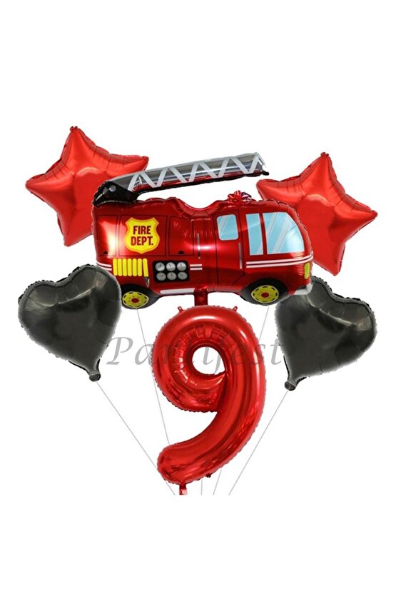 Itfaiye Balon Set Fireman Folyo Balon Set Konsept Doğum Günü Set Yaş Balon