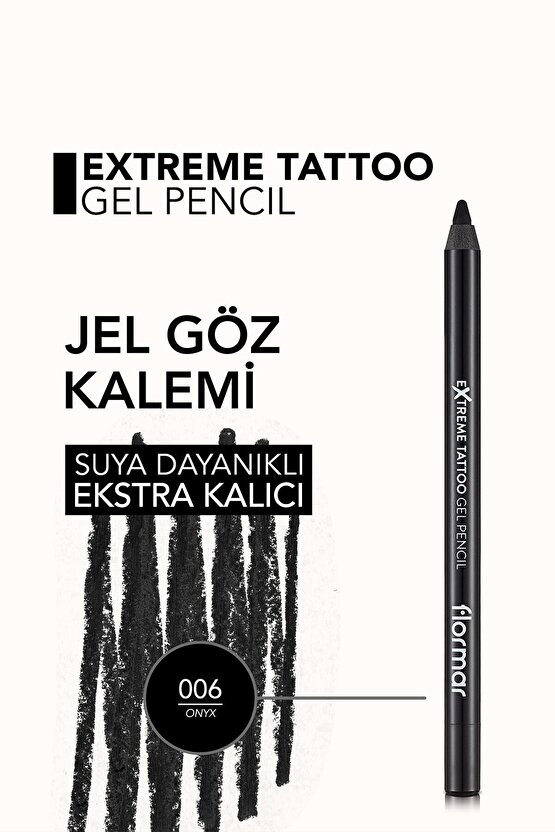 Suya Dayanıklı Jel Göz Kalemi (SİYAH) - Extreme Tattoo Gel Pencil - 006 Onyx - 8682536028882