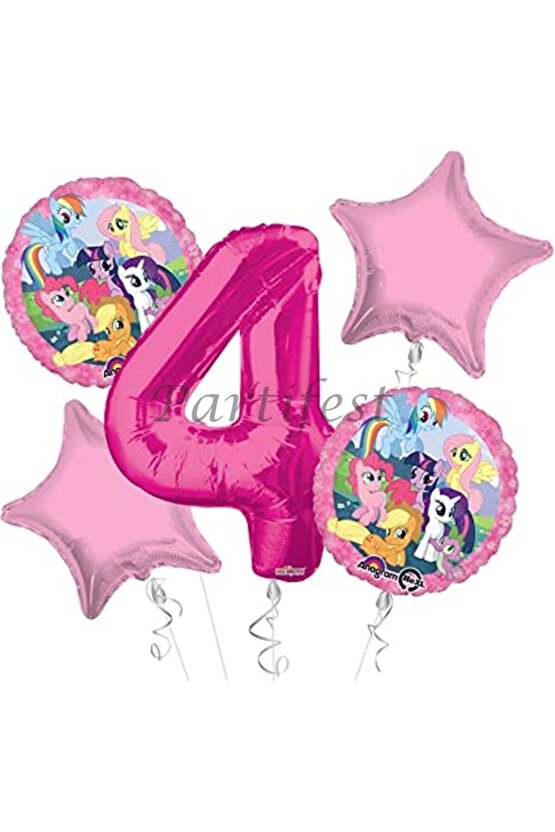 My Little Ponny 4 Yaş Balon Set Balon Folyo Set My Little Ponny Konsept Doğum Günü Set Yaş Balon