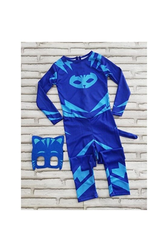 Pijamaskeliler (pjmasks) Kedi Çocuk Kostümü-mavi Catboy Kostümü