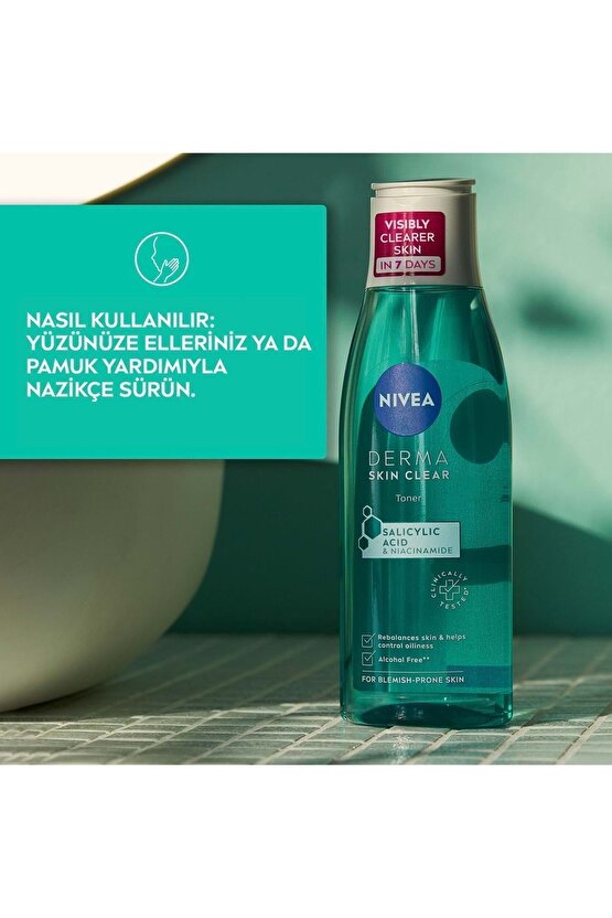 Derma Skin Clear Sivilce Karşıtı Tonik 200ml, Salisilik Asit Bha, Gözenek Arındırıcı