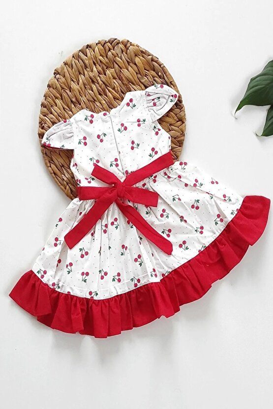 Yazlık Elbise Kısa Kollu Kız Çocuk Elbise Bebek Giyim Kız Bebek Elbise
