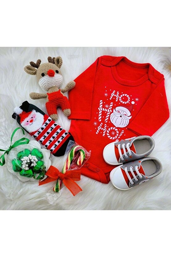 Bebek hediye - Yeniyıl Yılbaşı Bebek Hediye Kutusu - Noel Baba - HoHoHo