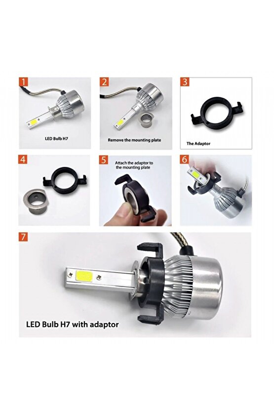 H7 Mondeo Peugeot 2008-3008 Led Far Montaj Adaptörü