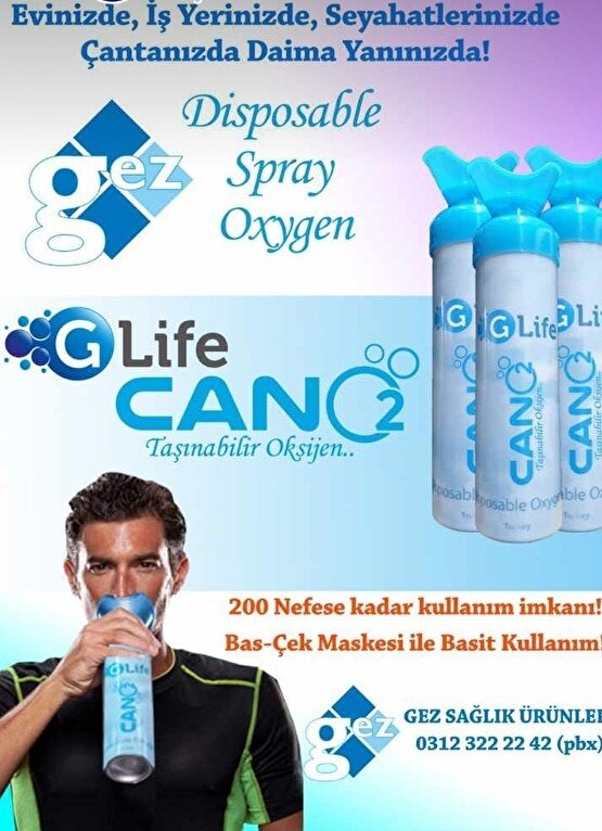 Taşınabilir Oksijen Spreyi G-Life Can O2 Cano
