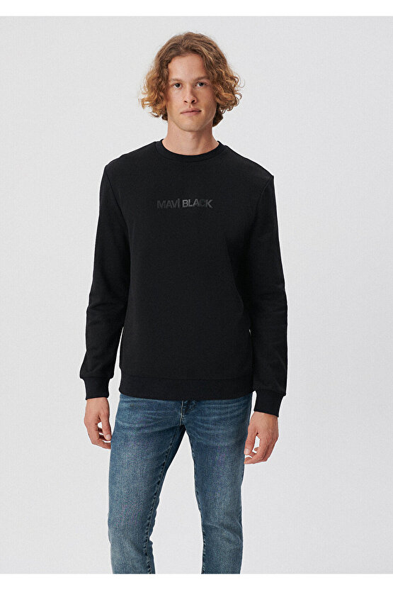 Black Baskılı Kapüşonlu Sweatshirt 0s10017-900