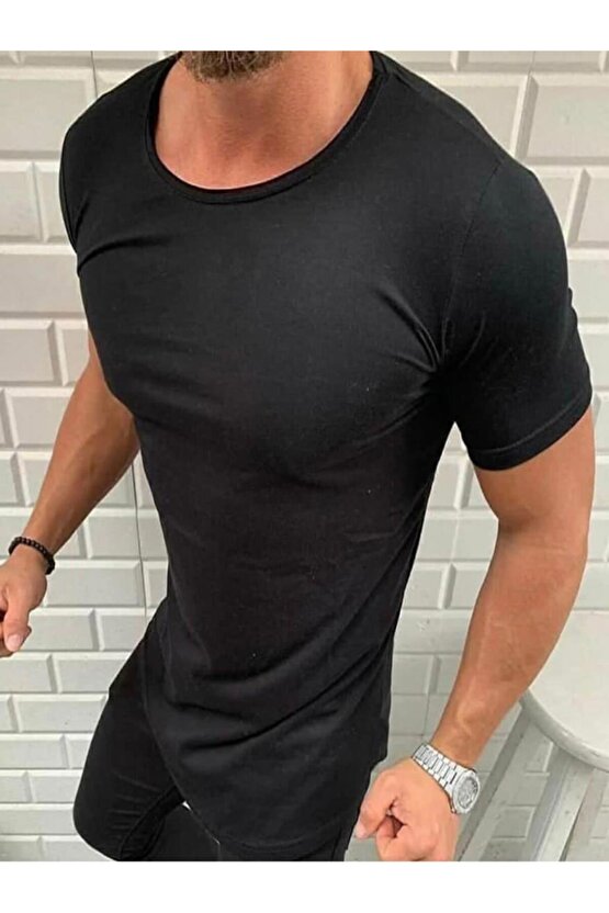 Erkek Siyah Basic T-shirt
