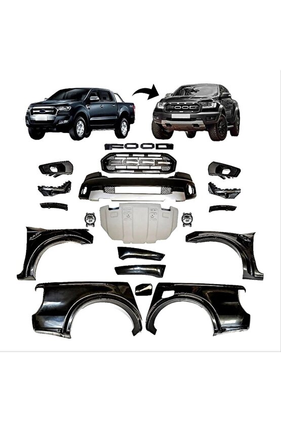 Ford Ranger T7 Ve T8 Raptor Dönüşüm (ÇAMURLUKLAR DAHİL TAM SET)