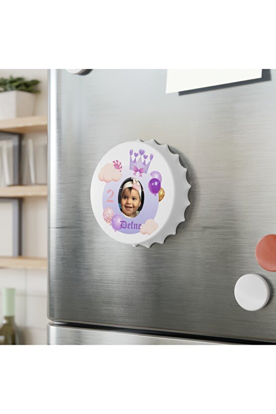 50 Adet Kapak Açacak Resimli Kişiye Özel Magnet Buzdolabı Süsü, Doğum Günü Çocuk 2