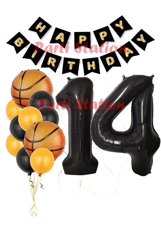 Basketbol Konsept 14 Yaş Balon Set Basketbol Tema Doğum Günü Balon Seti