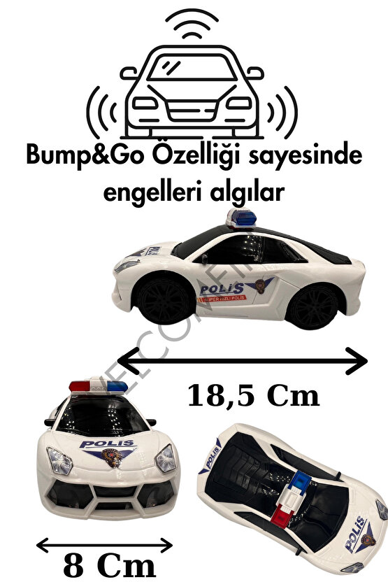 Oyuncak Otoyol Kahramanı Pilli Sesli ve 3D Işıklı Çarp-Dön Özellikli Polis Arabası