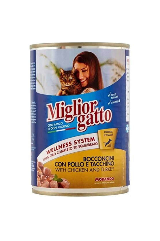 Neo Pet Market Gatto Tavuk Ve Hindili Konserve Kedi Maması 405 Gr X 24 Adet