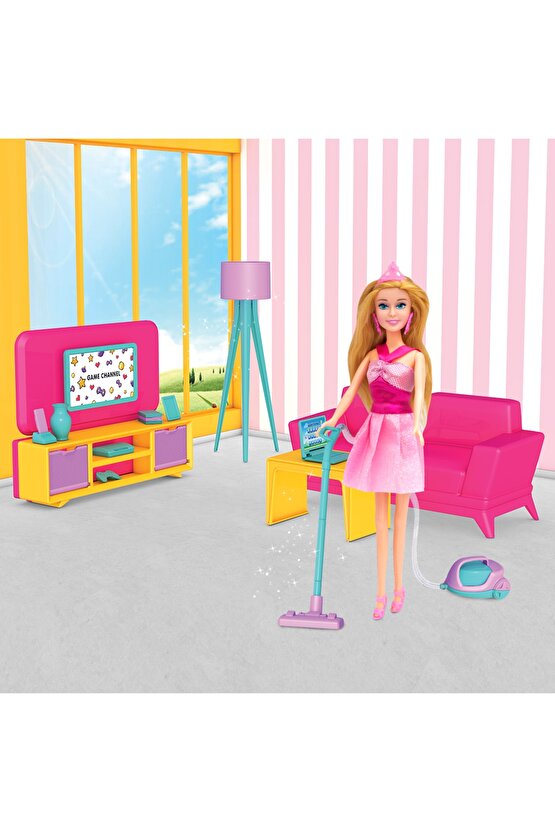 Lindanın Oturma Odası - Oturma Odası Oyuncak - Oturma Odası Seti - Barbie Oturma Odası
