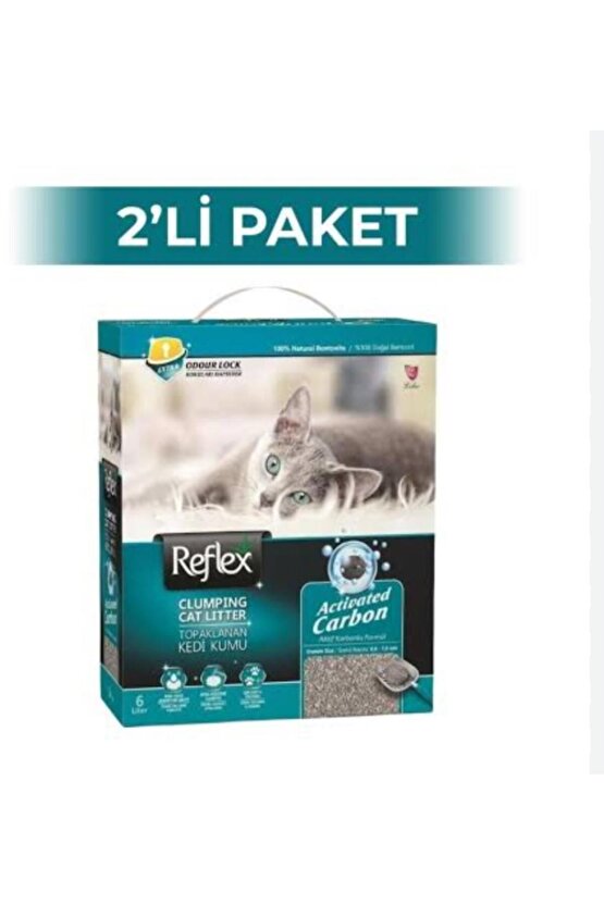 Aktif Karbonlu Süper Hızlı Topaklanan Kedi Kumu 6 Lt x 2 Adet