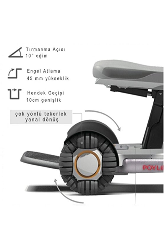 Poylin P210 Robotics Ultra Hafif Katlanabilir Akülü Tekerlekli Sandalye