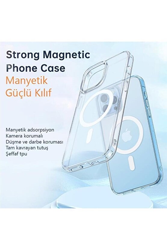 Iphone 14 Pro Max Uyumlu Şeffaf Magsafe Kılıf Pc-3093