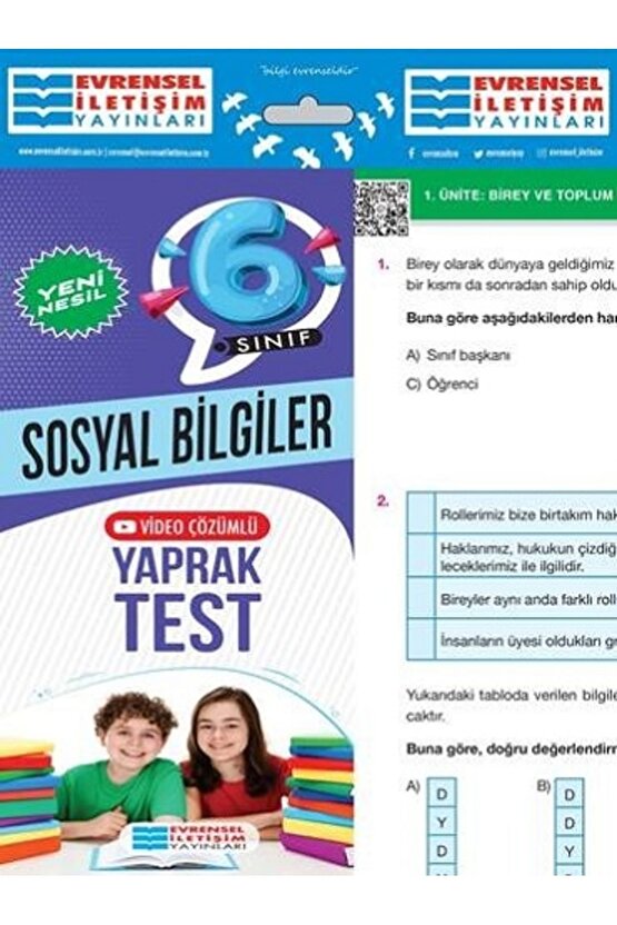 Evrensel Iletişim 6. Sınıf Sosyal Bilgiler Yeni Nesil Yaprak Test 2023