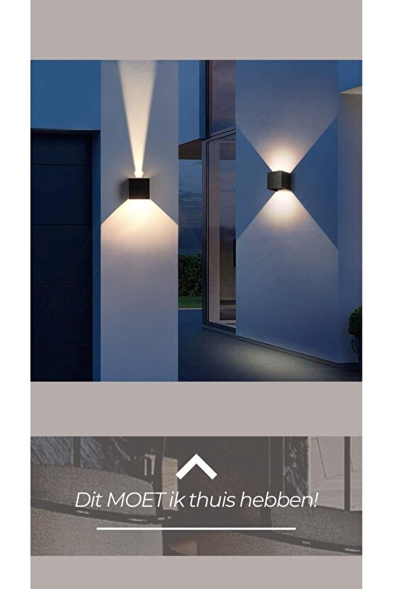 Işık Açısı Ayarlanabilir 10 Watt Dekoratif Led Aplik, Bahçe Duvar Armatürü, Villa, Bungalov Apliği
