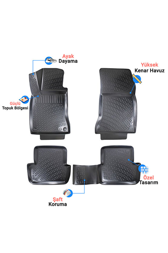 Hyundai Elantra 2015 Araca Özel Üretim 3D Havuzlu Paspas ve Bagaj Havuzu