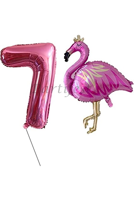 Flamingo Balon Set Flamingo Folyo Balon Set Konsept Doğum Günü Set 7 Yaş Balon