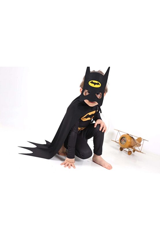 Erkek Çocuk Siyah Batman Kostüm
