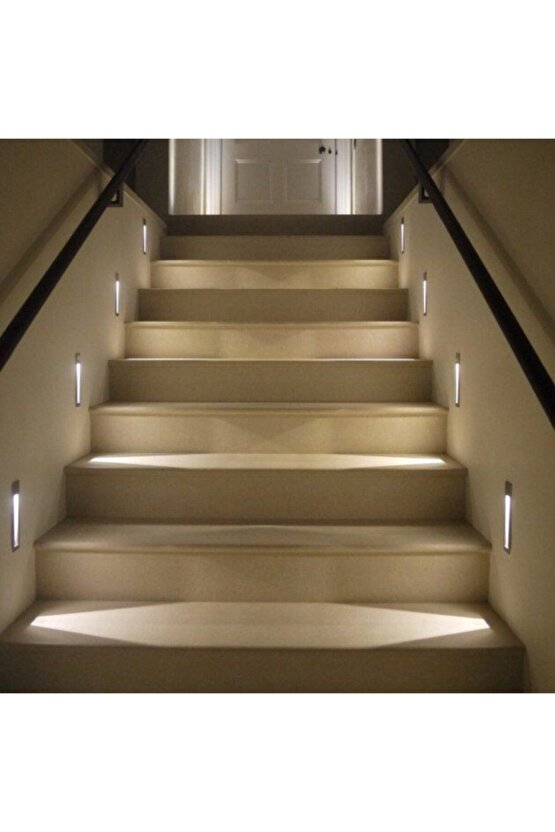 1. Sınıf Dikdörtgen Sensörsüz Beyaz Işık Led Spot Merdiven Basamak Armatürü