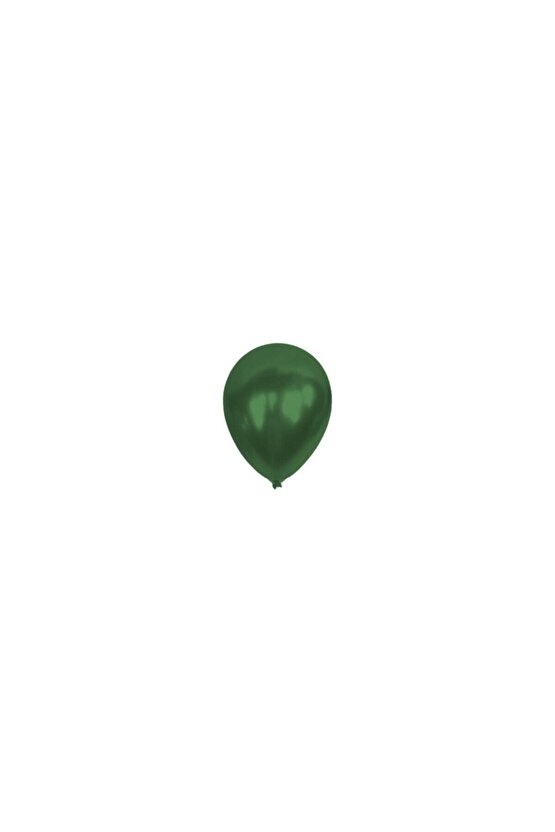 Metalik Balon 12  Inç Koyu Yeşil Renk 25 Adet