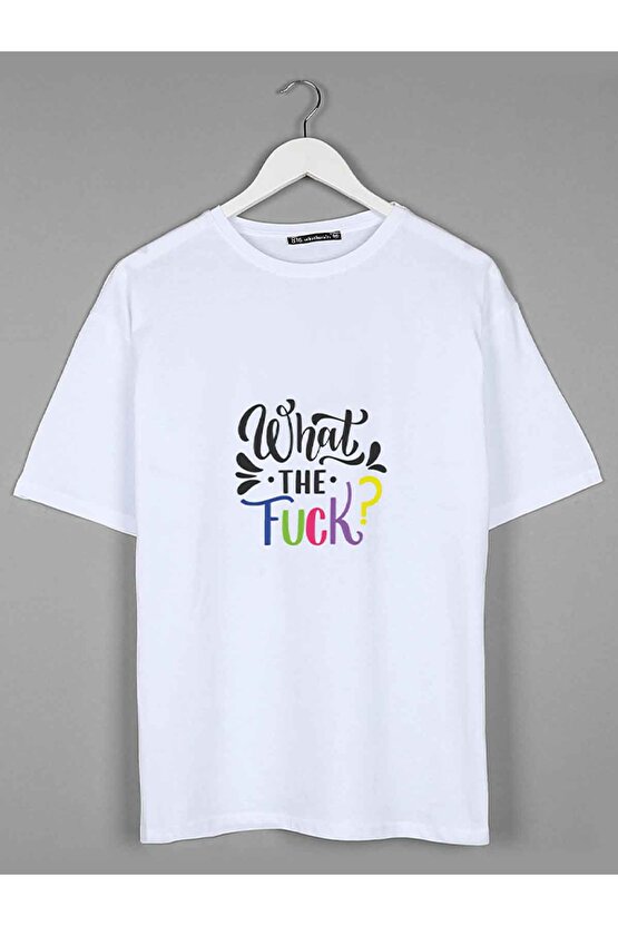 Wtf Yazılı Baskılı Penye Basic Beyaz Tshirt