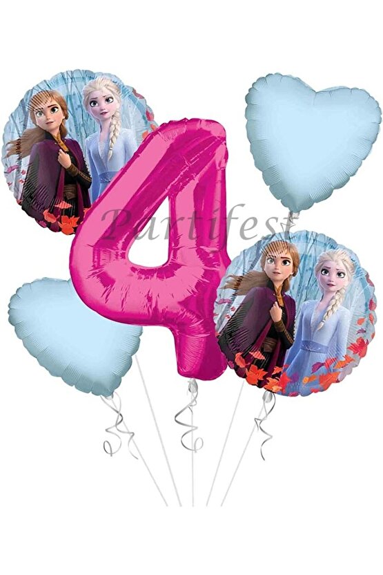 Frozen 4 Yaş Balon Set Elsa Balon Folyo Balon Set Konsept Karlar Ülkesi Doğum Günü Set Yaş Balon