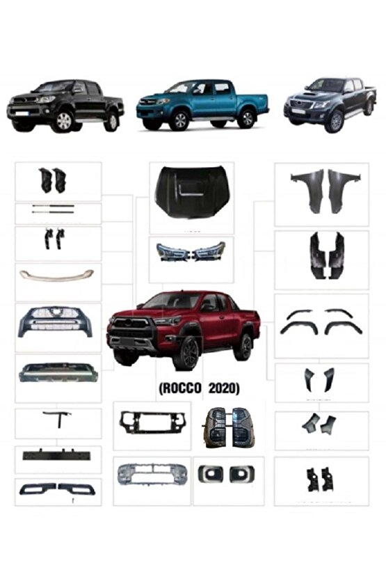 Toyota Hilux 2021 Dönüşüm Rocco Body Kit 2004  2015